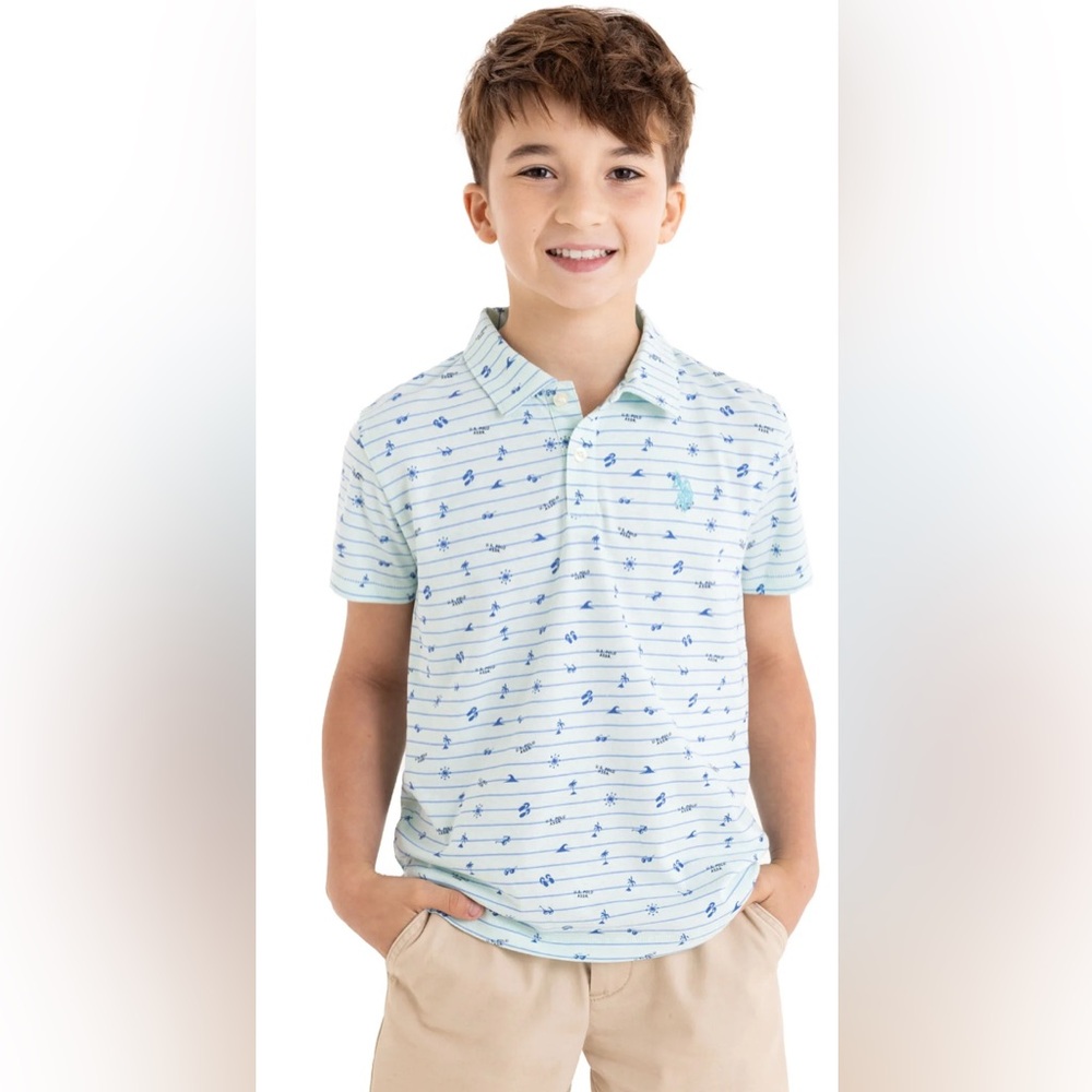 U.S. Polo Assn. Boys Printed Jersey Polo Shirt